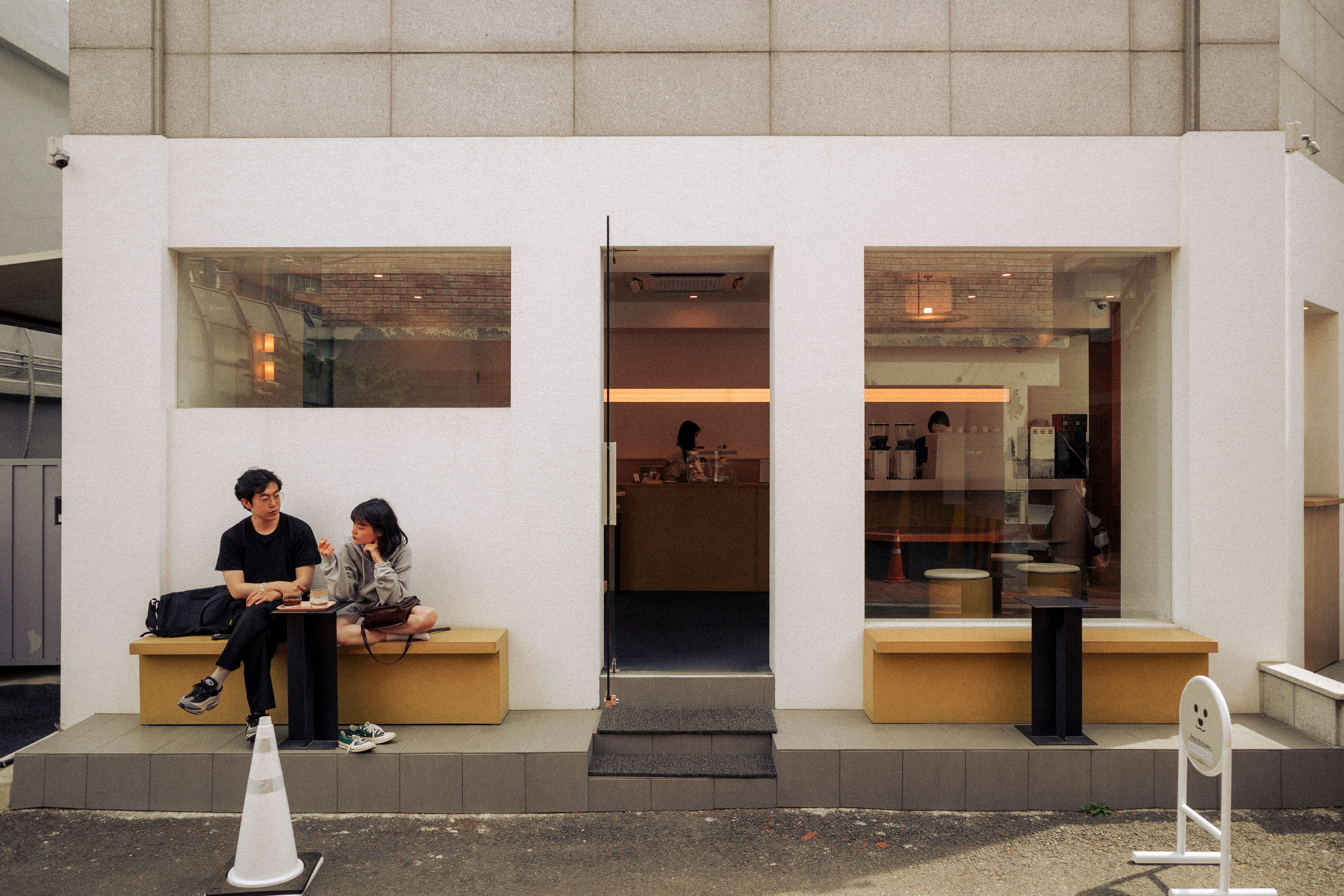 The outside of a cafe in Yongsan, South Korea.
